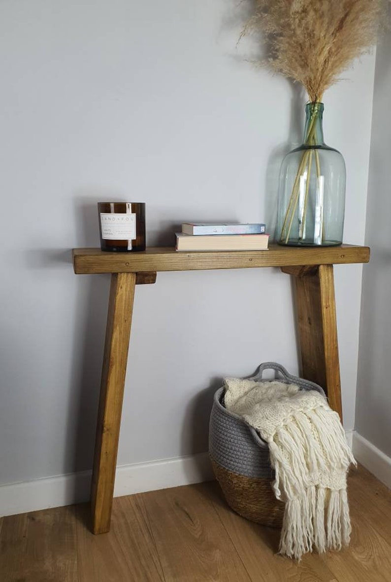 Reclaimed Console Table / Narrow Rustic Wood Side Hall Way Etsy UK
