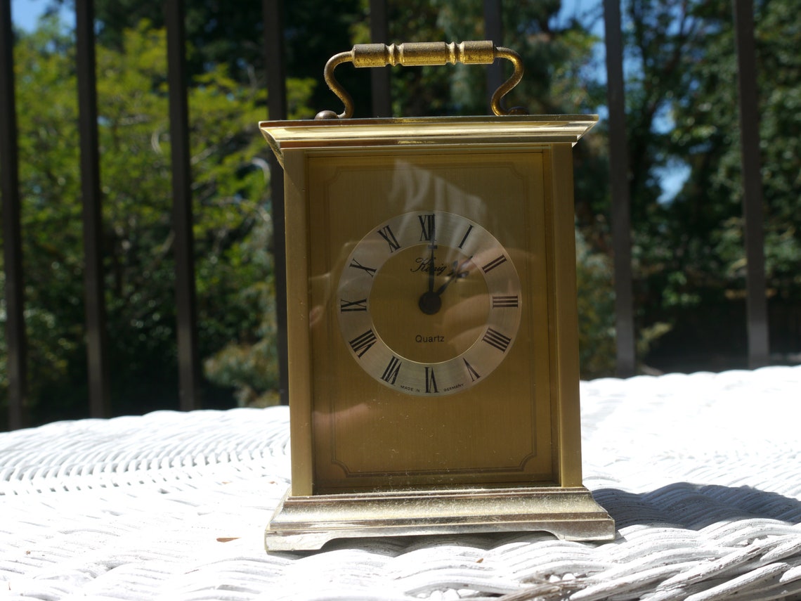 Vintage KÖNIG Brass Clock/hechinger Quartz Time Made in Etsy