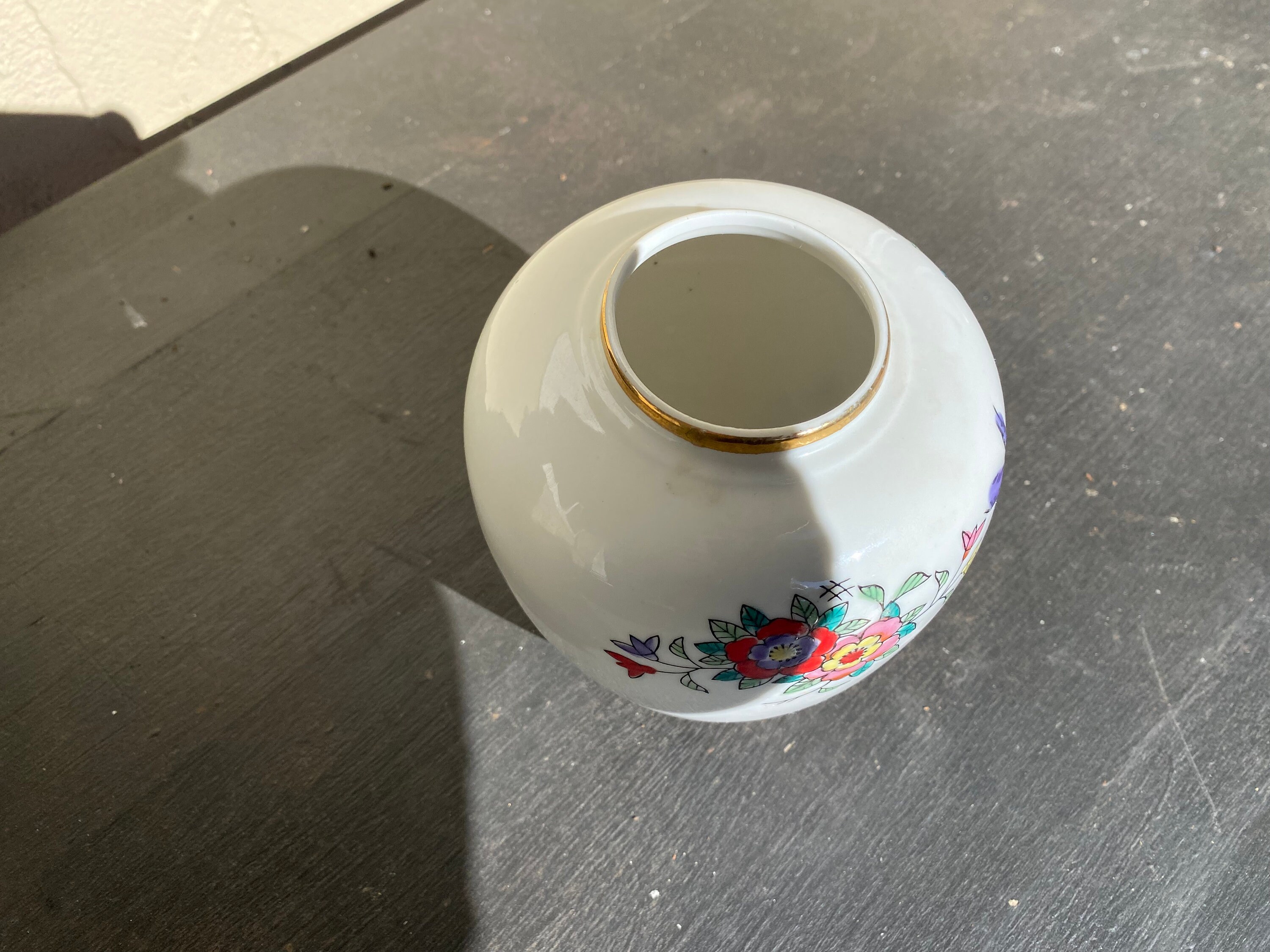 Decorative Japanese Porcelain Flower and Bird Vase/great for Etsy