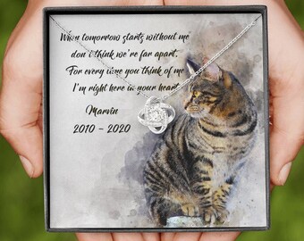 Cat Memorial Necklace, Cat Memorial Gift, Cat Memorial Jewelry, Cat Memorial Pendant, Pet Loss Necklace, Pet Remembrance