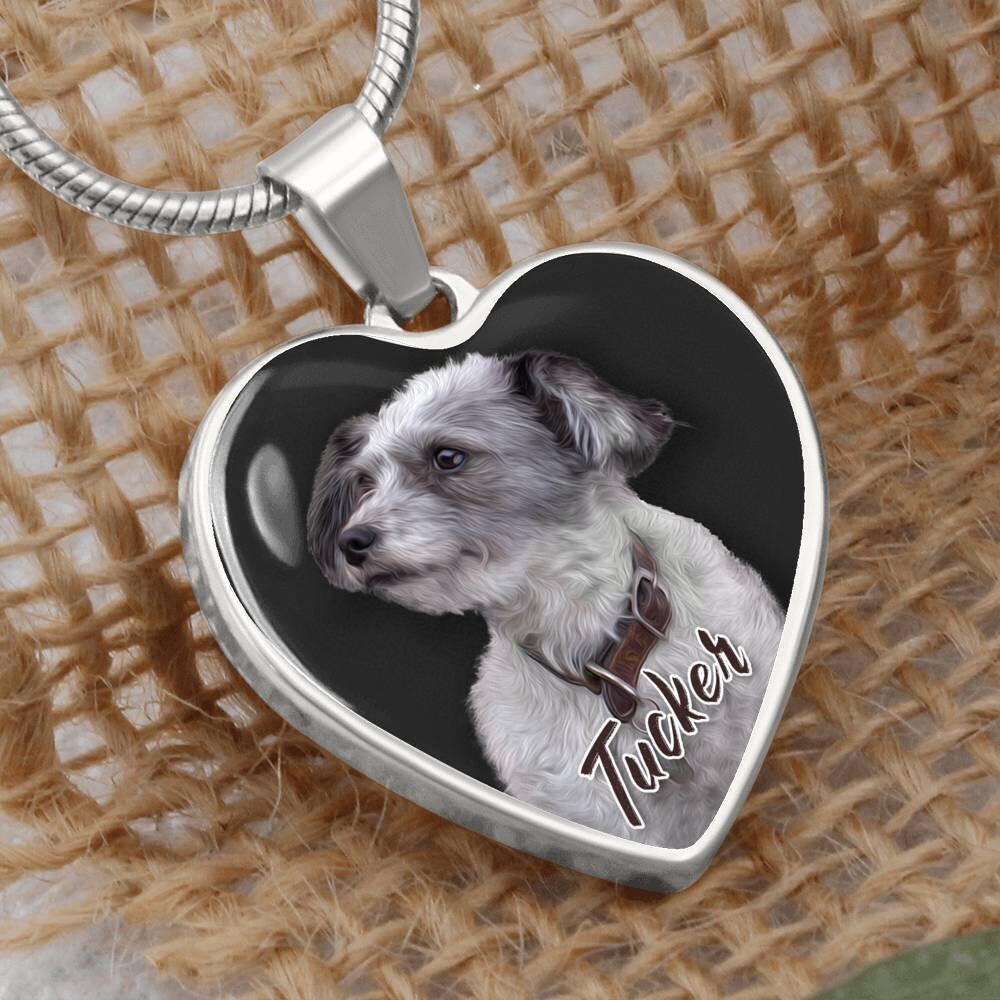 Dog Picture Necklace Pet Photo Necklace Custom Pet Necklace Etsy