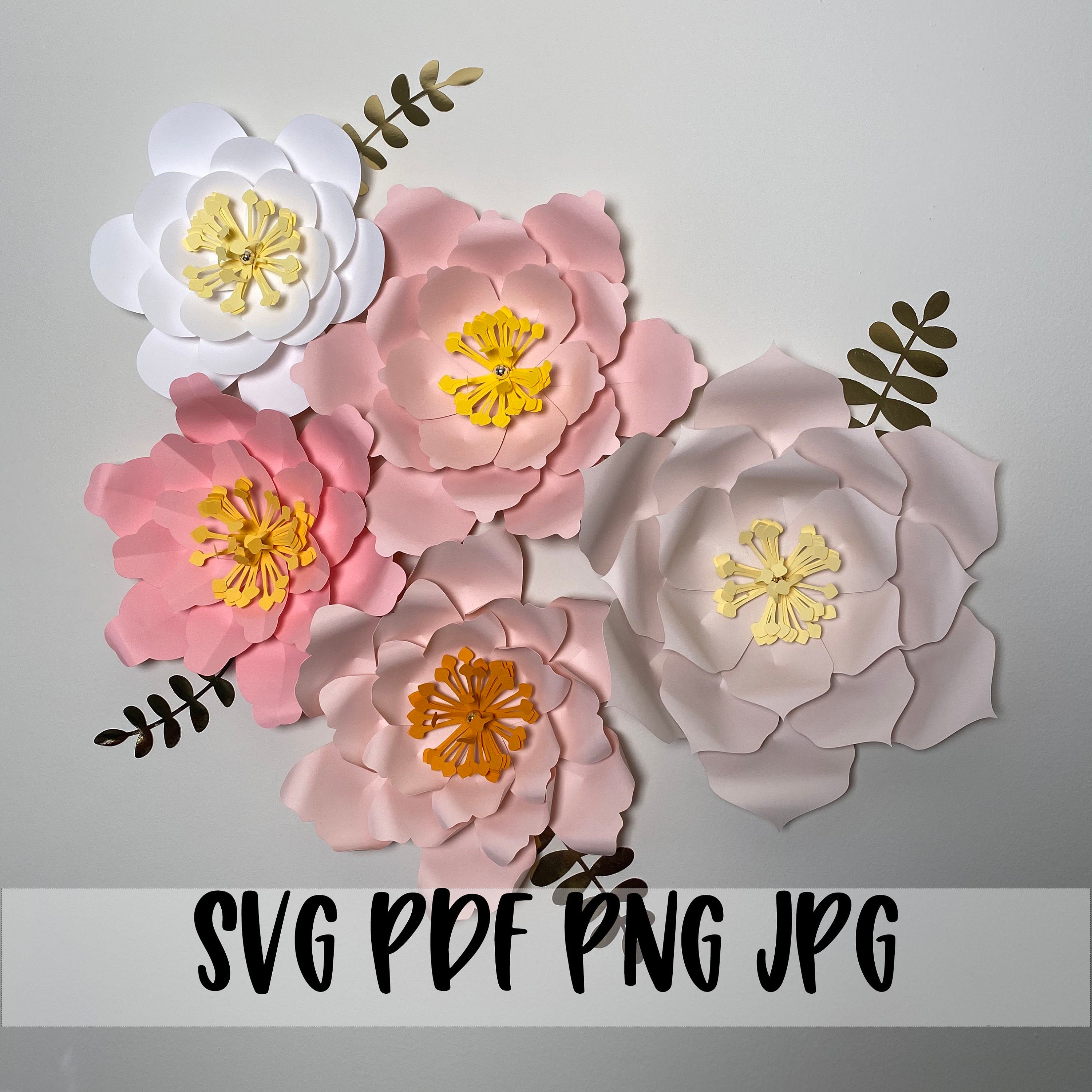 Download 5 Paper Flower Svg Download For Cricut Cl Collection Etsy
