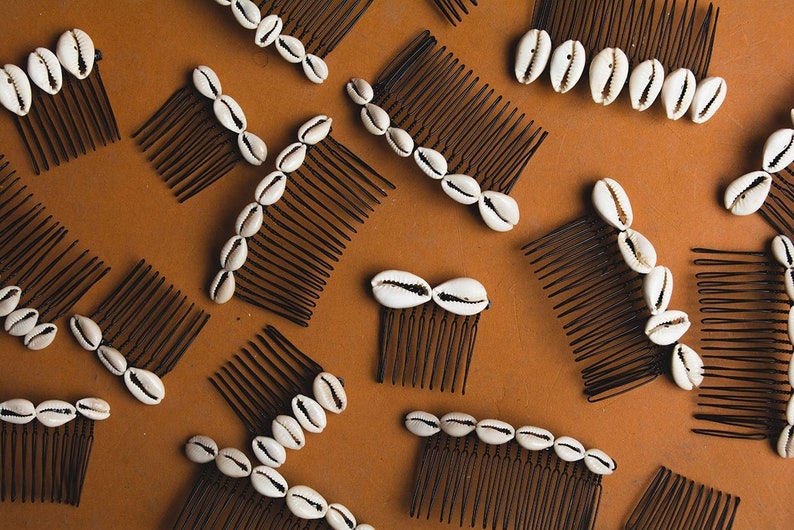 Comb Like Shells Mother Earth Cowrie Shell Hair Combs • Natural Hair Accessories • Loc ...