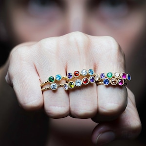 Personalized Birthstone Mother Ring, 14k Gold Custom Family Ring, Girlfriend Birthday Gift, Grandma Ring, New Mom Gift, Mother Day Jewelry