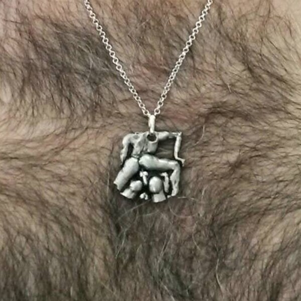 Gay sex necklace / Gay fucking pendant - Special design gay buddies fucking necklace - LGBT jewelry - Homosexuell Schmuck