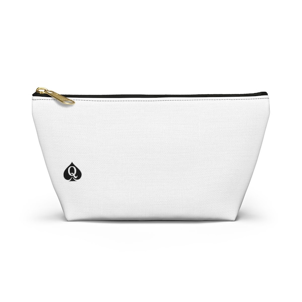 Queen of Spades Accessory Pouch w T-bottom . Hot wife White Pouch