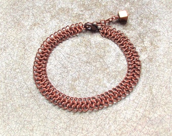 Maliënkolder sieraden, Koperen armband, Maliënkolder armband met bedel, Koperen ketting armband, Europese 4in1 geweven armband, Unisex schakel armband