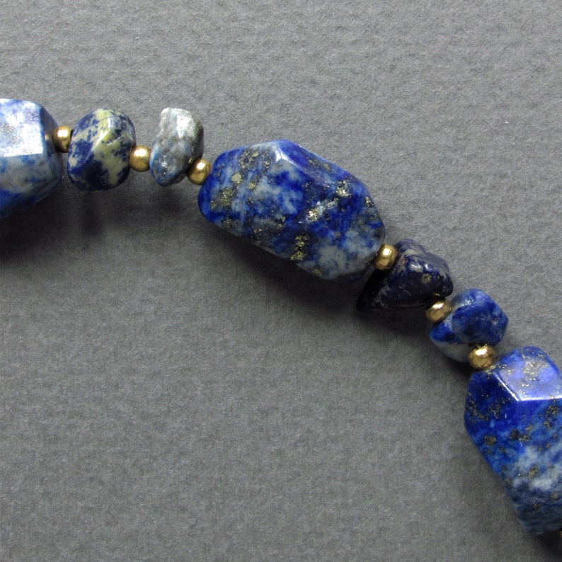 Blue gemstone necklace Mothers day gift Necklace of Lapis lazuli nuggets Lapis lazuli nuggets necklace Lapis lazuli necklace for women