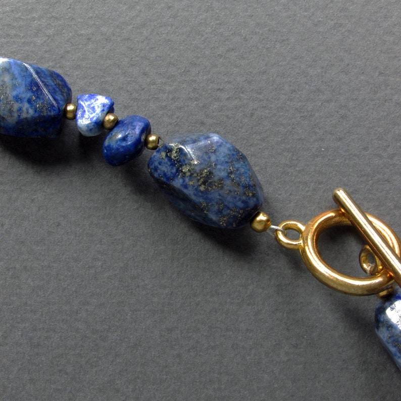 Blue gemstone necklace Mothers day gift Necklace of Lapis lazuli nuggets Lapis lazuli nuggets necklace Lapis lazuli necklace for women