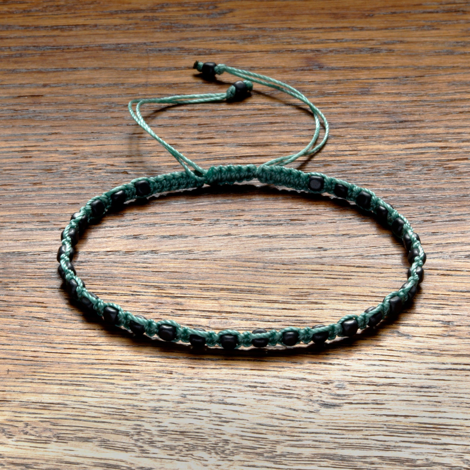 Green String Bracelet for Women Braided Beads Bracelet Etsy