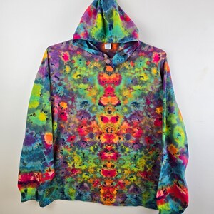 3XL Tie Dye Hooded Long Sleeve Shirt Handmade Kenney Style Reverse Dye