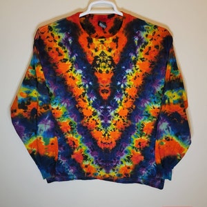 Large Tie Dye Long Sleeve Shirt Handmade Kenney Style