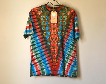 Authentic Tie Dye T-shirt, Hand-dyed Kaleidoscopic Shirt, Medium