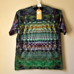 Authentic Hand-dyed Cosmic Tee, Ice Dye, Unisex XL