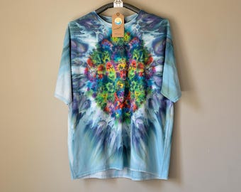 Hand-dyed Kaleidoscopic T-shirt, Authentic Tie-dye, 3XL