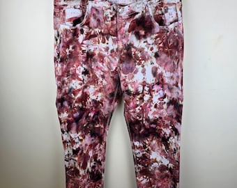 Ice Dye Jeans Size 18 Handmade