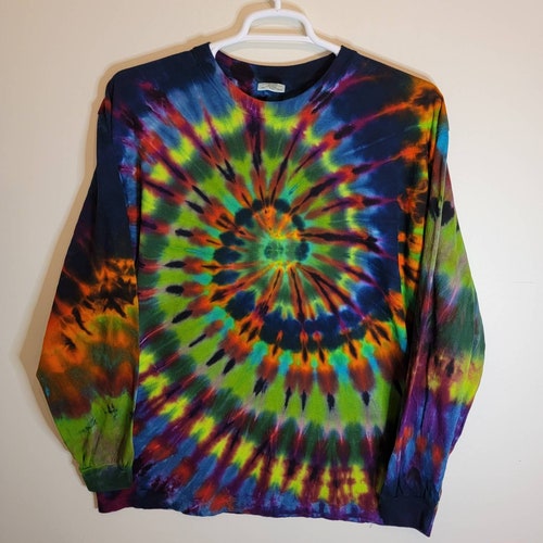 Reverse Tie Dye Long Sleeve T-shirt Swirl Tie Dye Shirt Long - Etsy