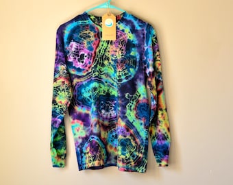 Long-sleeve Geode Tie Dye Shirt; Comfort Colors Brand; Small