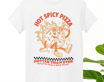 Pizza Shirt, Pizza Lover Shirt, 90s Retro Cartoon Pizza Character Shirt, Pop Art Pizza Shirt, Hot Spicy Pizza Shirt, Pizza Cool Slogan Shirt