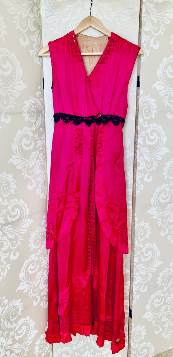 Shocking pink Edwardian era dress