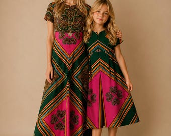 Mommy and me Vintage 60s psychedelic jumpsuits
