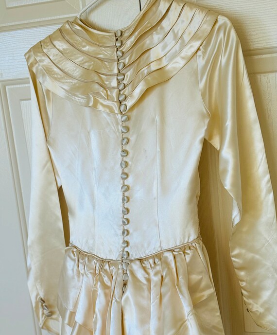 Romantic Art deco 30s antique sleek satin wedding… - image 5