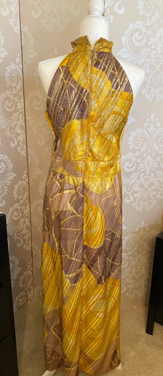 Sexy , Groovy Gold 70s vintage evening dress - image 3