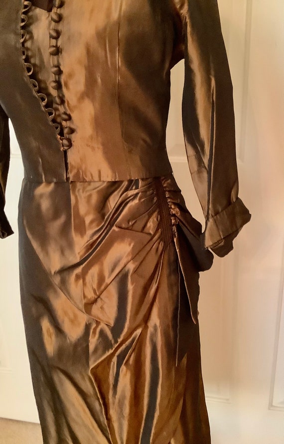 Stunning 50s taffeta wiggle dress with matching  … - image 5