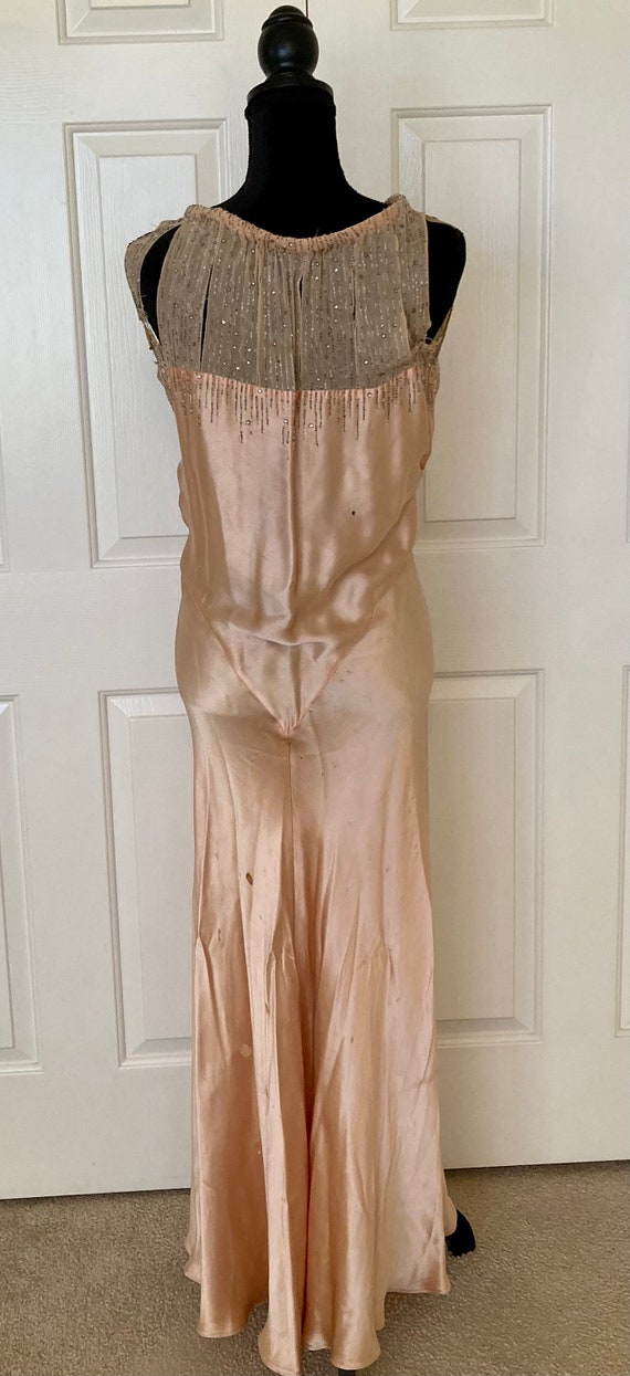 Svelte vintage 20 s liquid satin pink gown - image 2