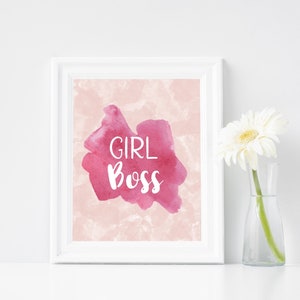Girl Boss PRINTABLE Wall Art Motivational Quote Boss Lady - Etsy