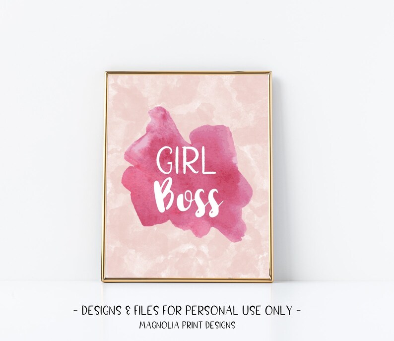 Girl Boss PRINTABLE Wall Art Motivational Quote Boss Lady - Etsy