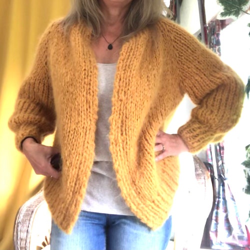 Hand Knitted Chunky Knit Cardigan in 