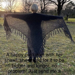 Hand Knitted Chunky Knit Tasseled Shawl/Wrap/Scarf in Merino Wool and Alpaca. image 6