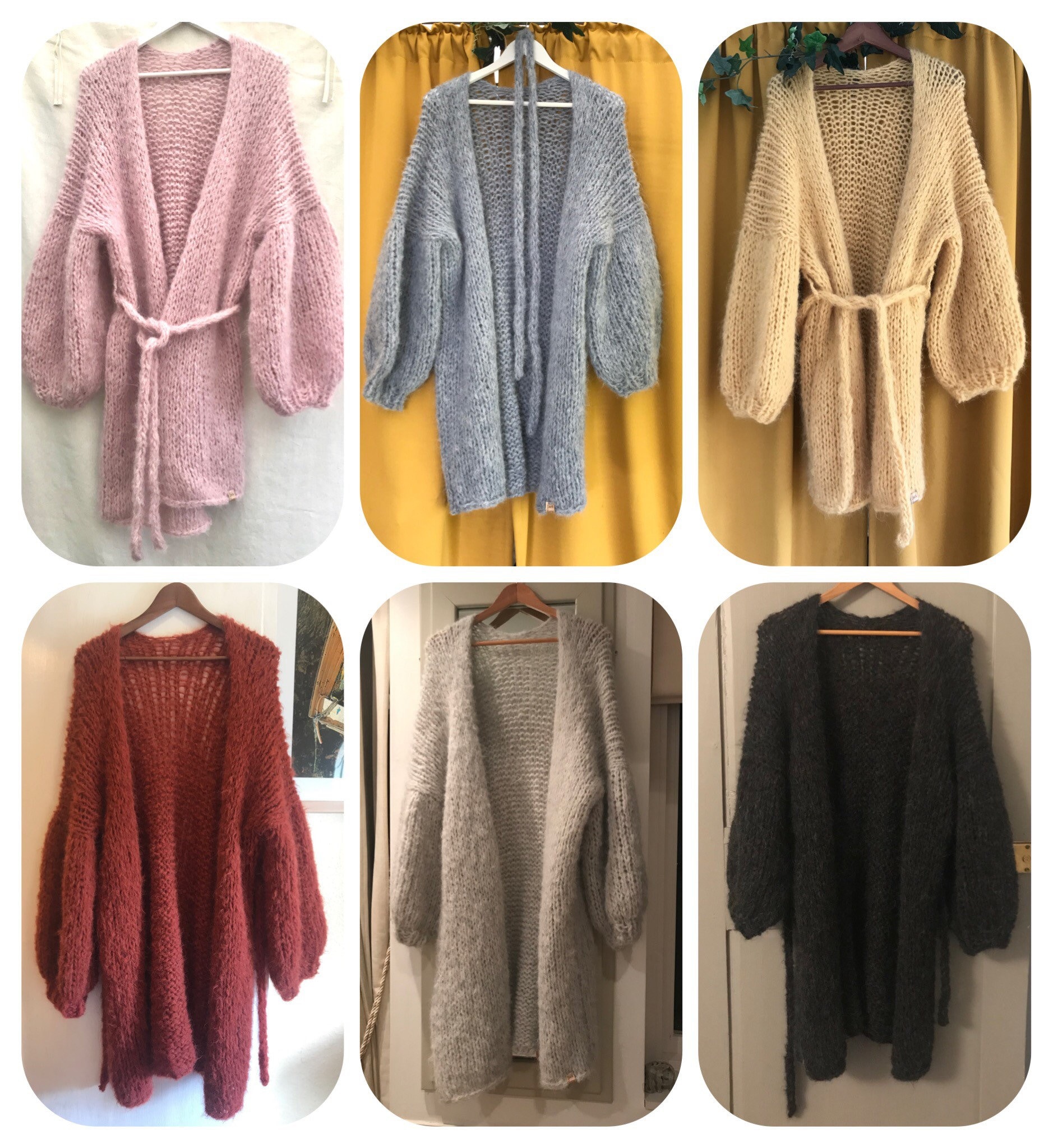 Hand Knitted Long Chunky Knit Robe Cardigan Etsy