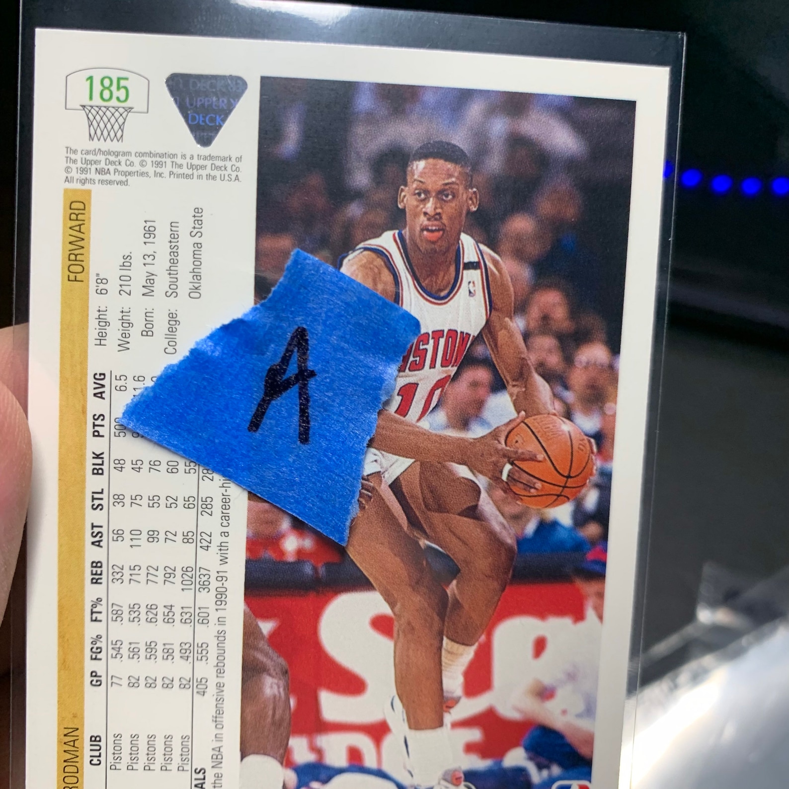 NBA Card 1991 Upper Deck Dennis Rodman 185 Detroit Pistons Etsy