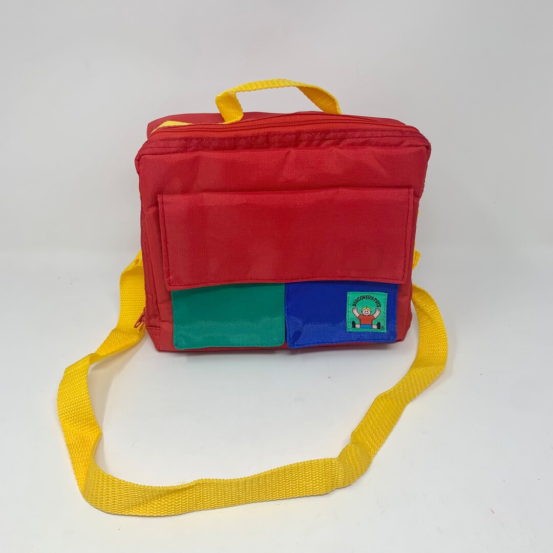 Vintage Discovery Toys Toy Tote Bag Red Blue Green Nylon Etsy