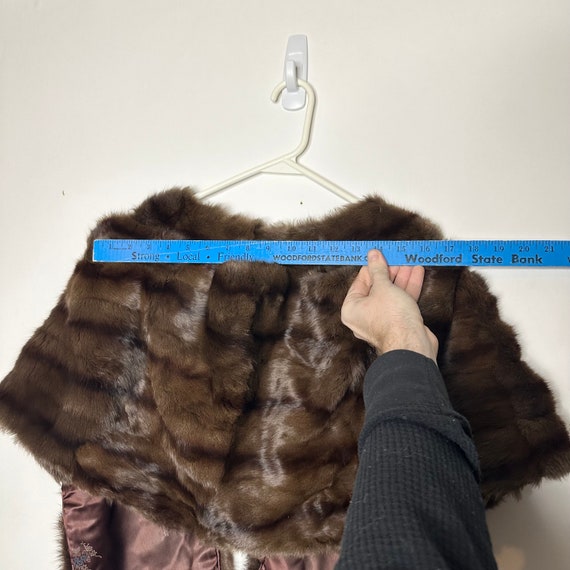 Vtg 50s 60s Real Mink Fur Shoulder Shawl / Stole … - image 7