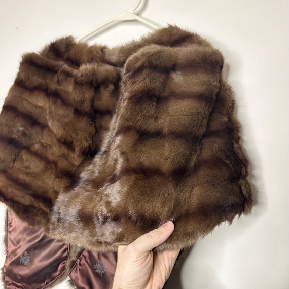 Vtg 50s 60s Real Mink Fur Shoulder Shawl / Stole … - image 10