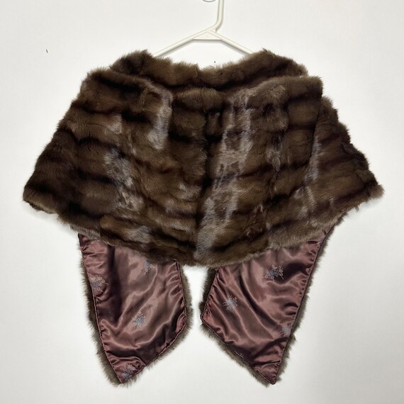 Vtg 50s 60s Real Mink Fur Shoulder Shawl / Stole … - image 4