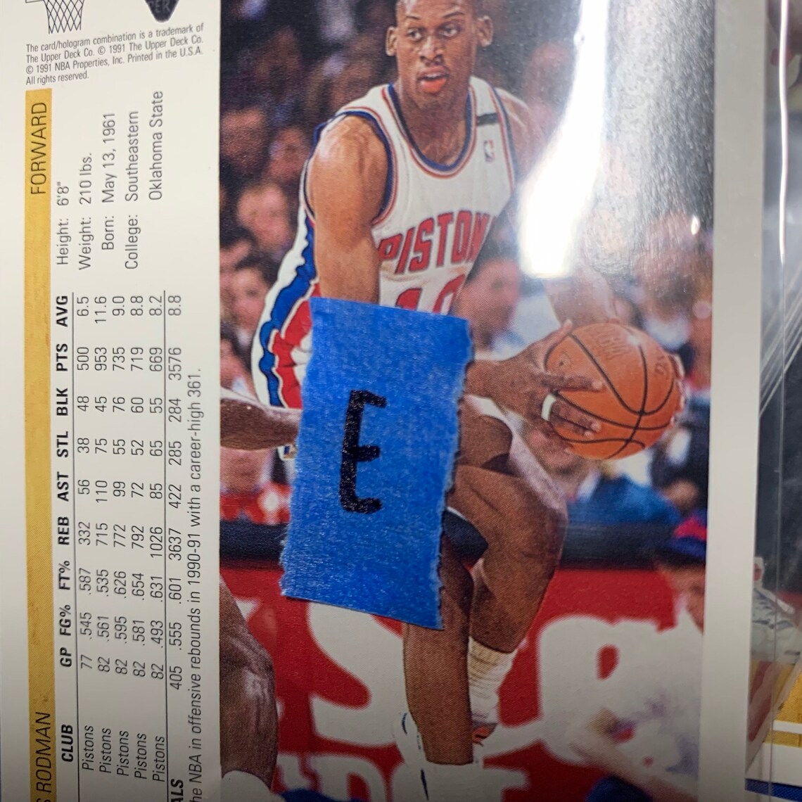 NBA Card 1991 Upper Deck Dennis Rodman 185 Detroit Pistons Etsy