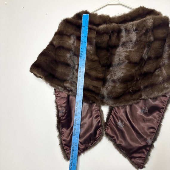 Vtg 50s 60s Real Mink Fur Shoulder Shawl / Stole … - image 6