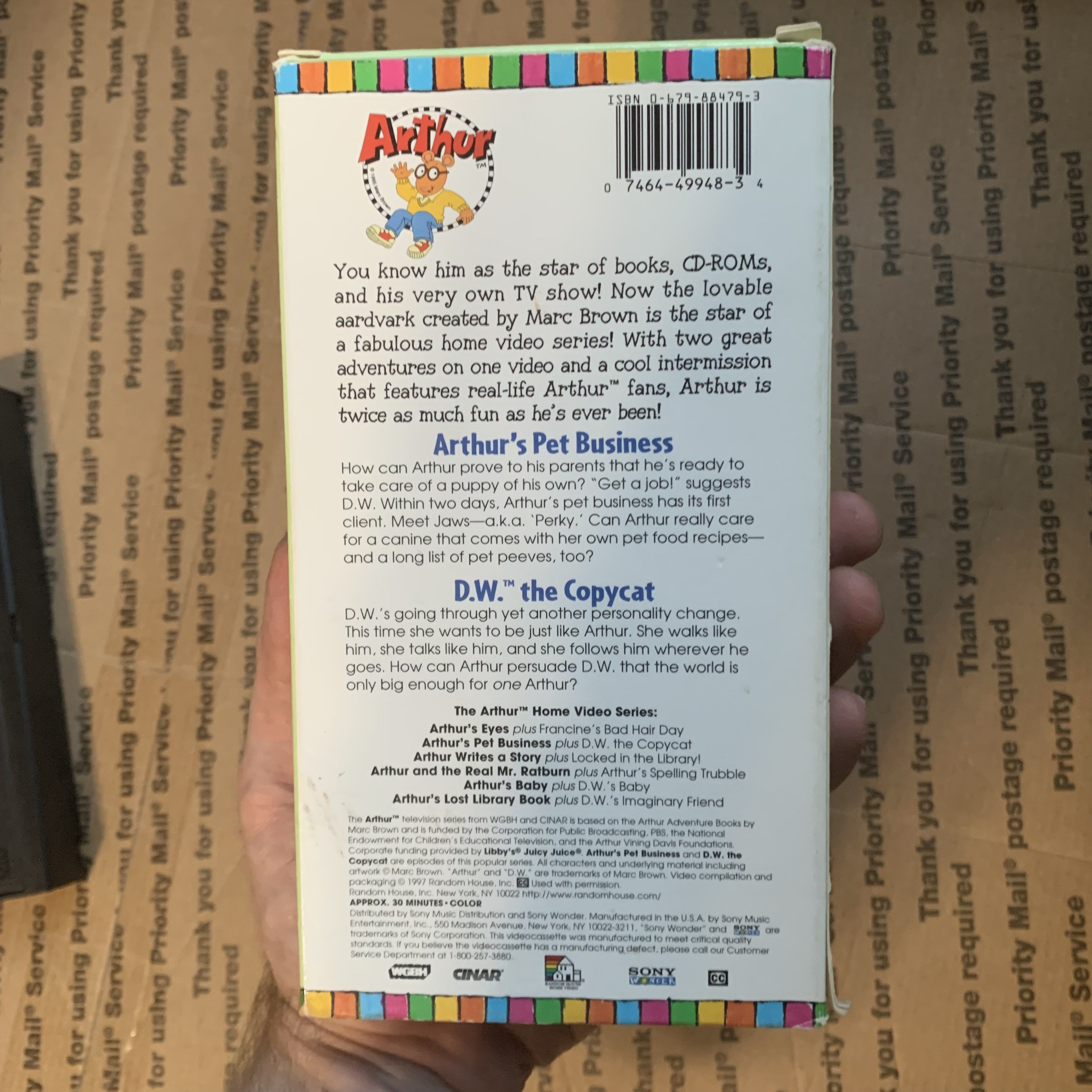 Vintage 1997 Arthur Tv Show Vhs Video Cassette Tape Arthurs Pet