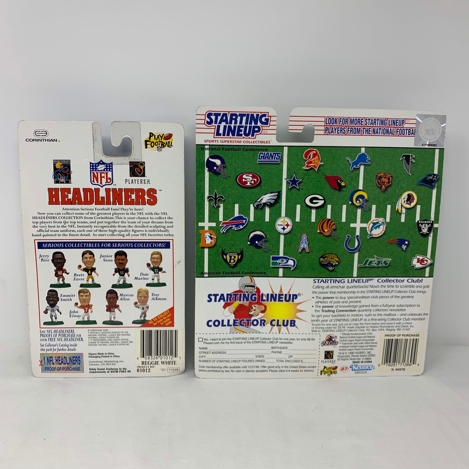 NFL Starting Lineup Football Toy Figurine Headliners Reggie Etsy