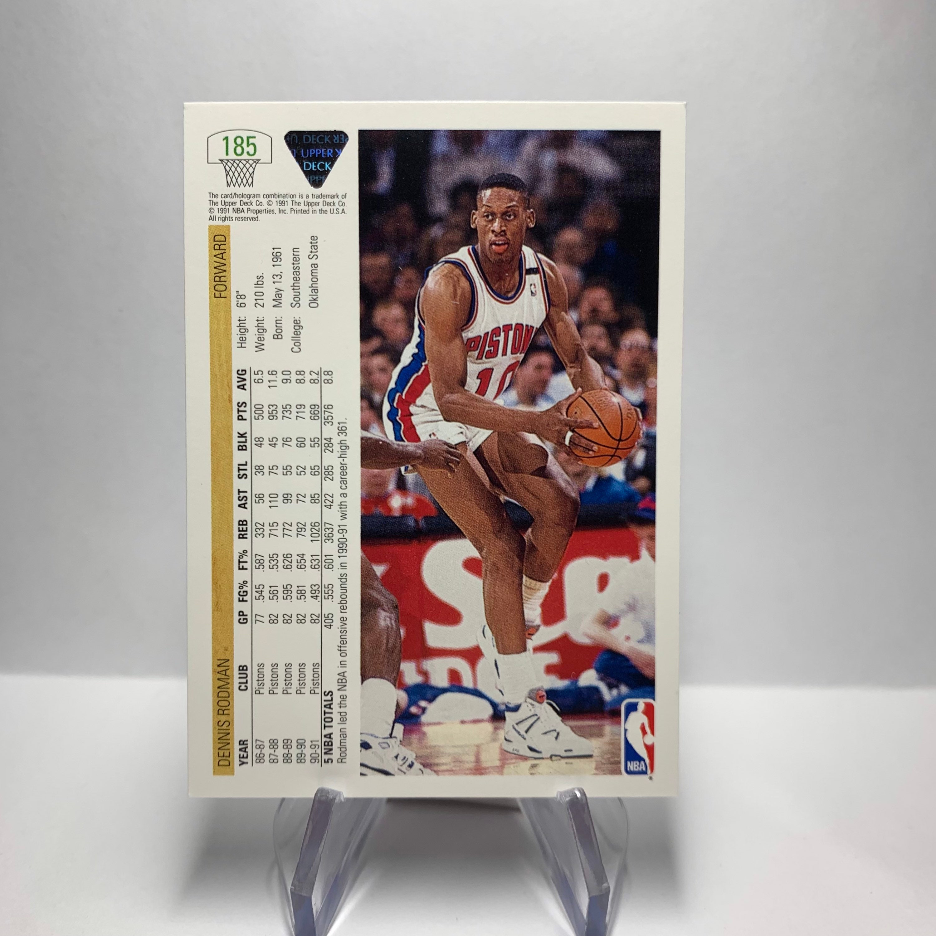 NBA Card 1991 Upper Deck Dennis Rodman 185 Detroit Pistons Etsy