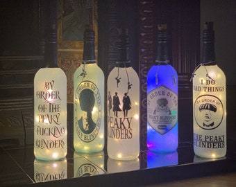 Bouteilles lumineuses inspirées de Peaky Blinders