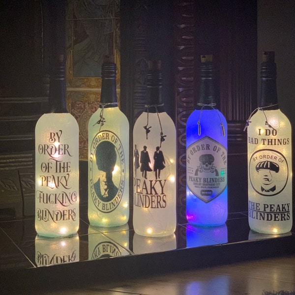 Peaky Blinders inspired light up bottles