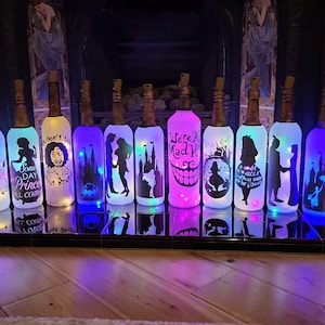 Disney inspired bottle lamps