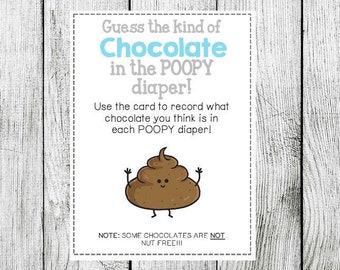 Errate die Schokolade in der Poopy Windel - Baby Shower Spiel BLAU