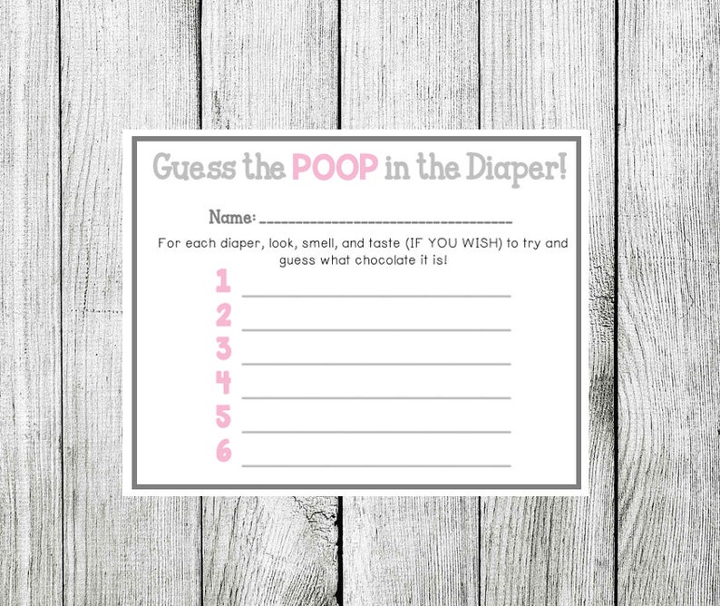 Guess the Chocolate in the Poopy Diaper Baby Shower Game Etsy