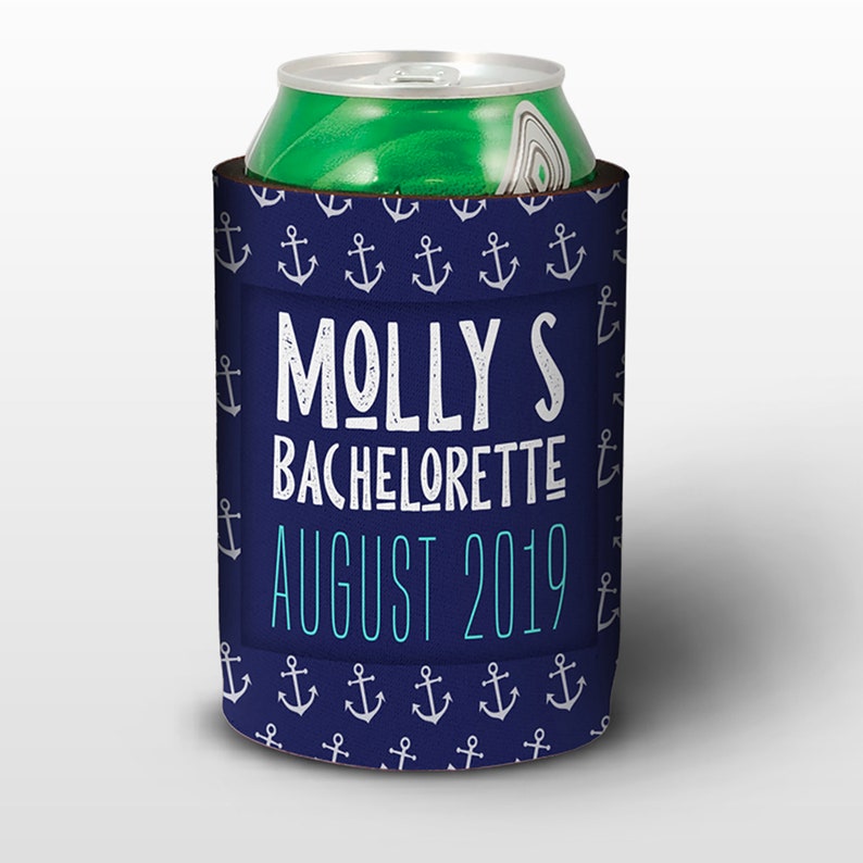 colors and design Fully Custom Nautical Bachelorette Party Can Coolers personalize by changing text